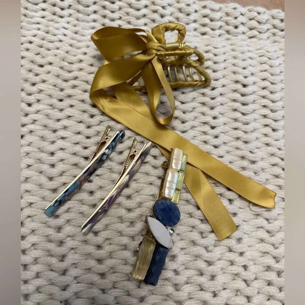 Anthropologie Hair Accessory bundle (hair claw clip, barrette and 2 clips )